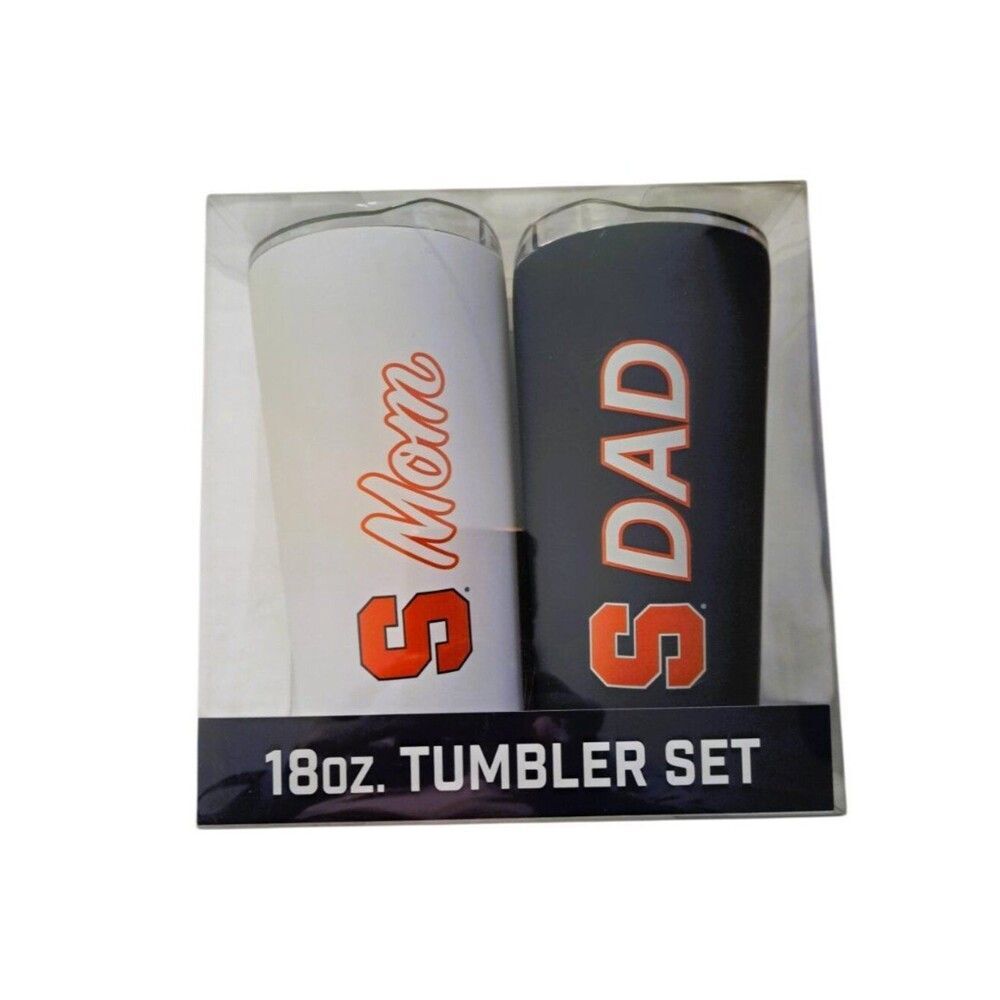 Mom & Dad 18oz Tumbler Set White and Black Outdoor Travel